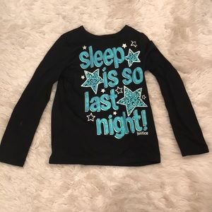 Long sleeve pajama shirt with writing
